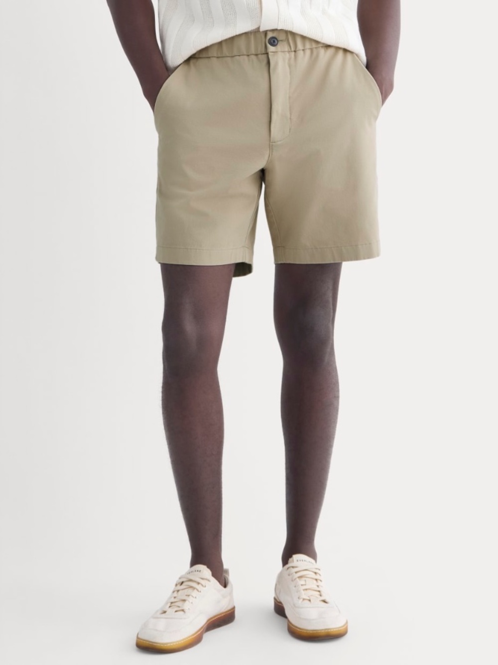 Everlane Men's Pull-On Performance Chino Short in Khaki, Size 2XL